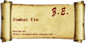Zombai Ete névjegykártya